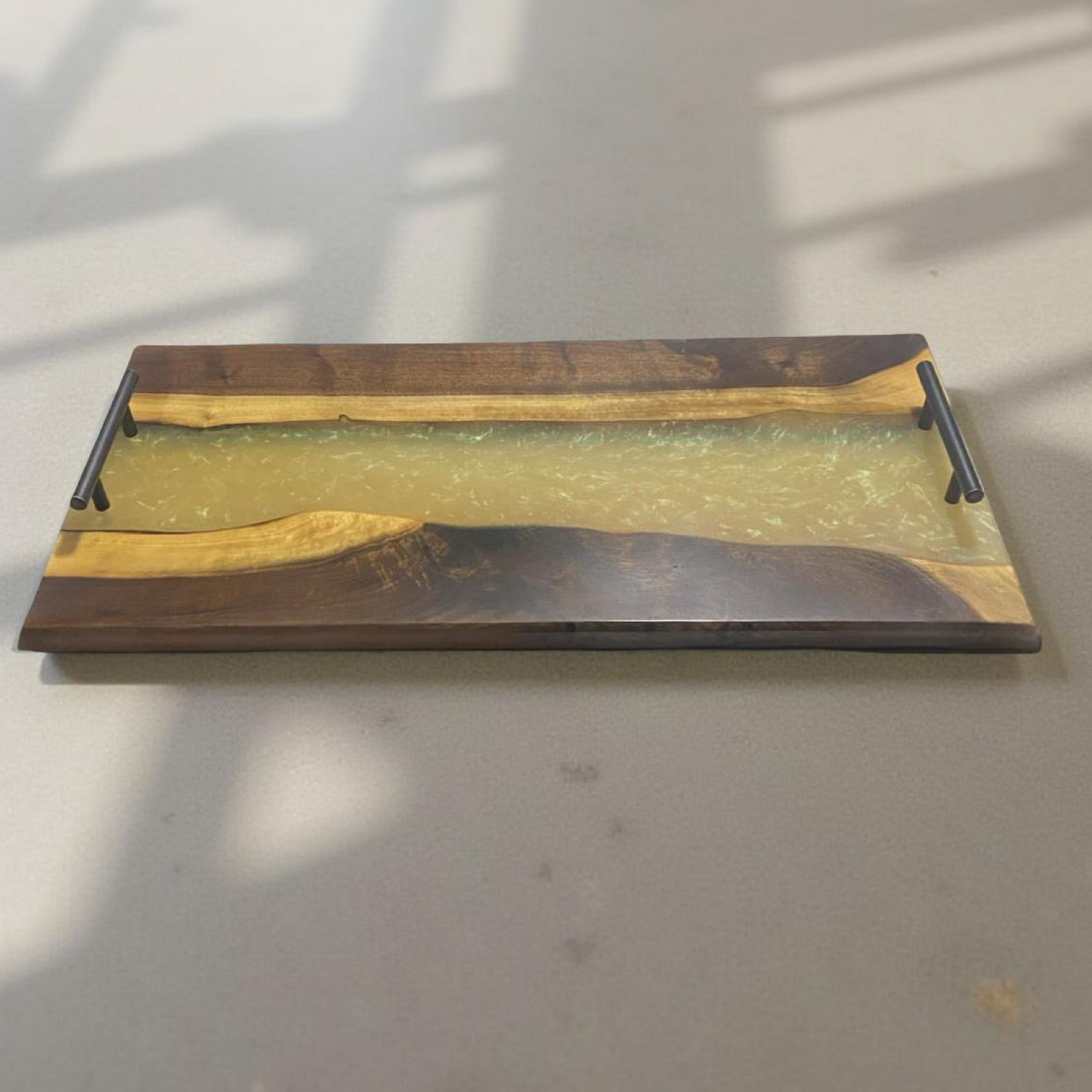 Black Walnut with clear Epoxy Charcuterie Board