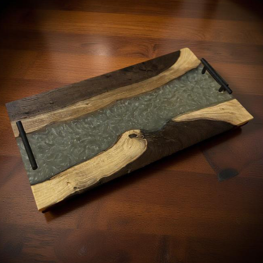 Black Walnut with clear Epoxy Charcuterie Board