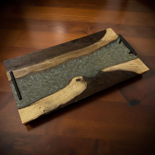 Black Walnut with clear Epoxy Charcuterie Board