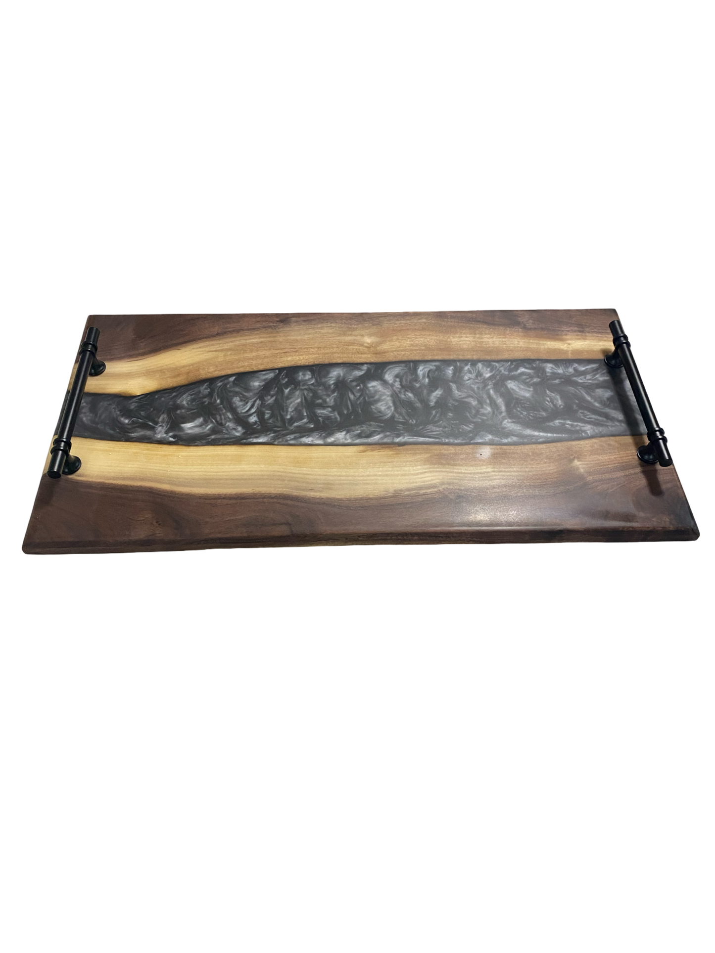 Black Walnut with Black Epoxy Charcuterie Board