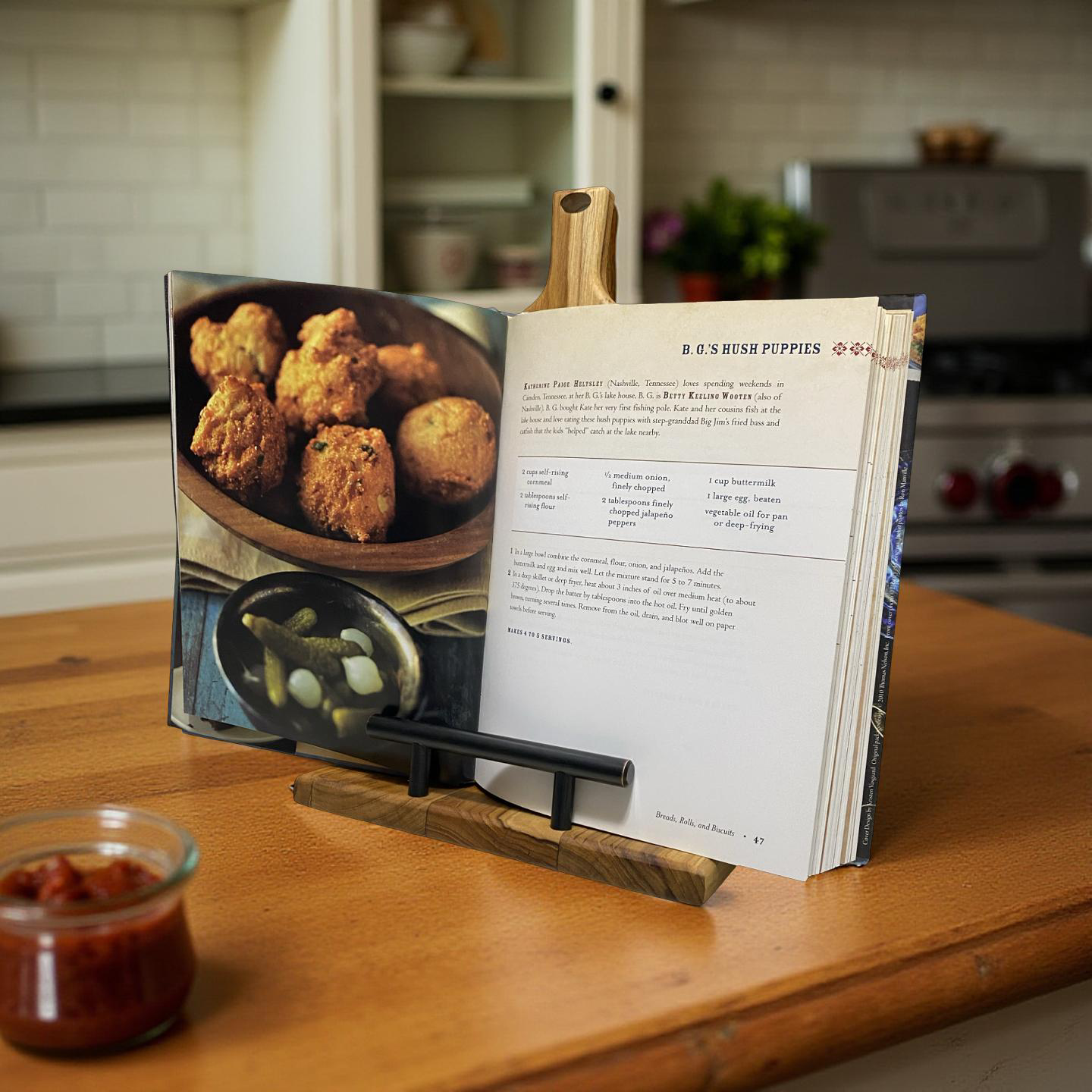 Teak Wood Recipe Book Holder