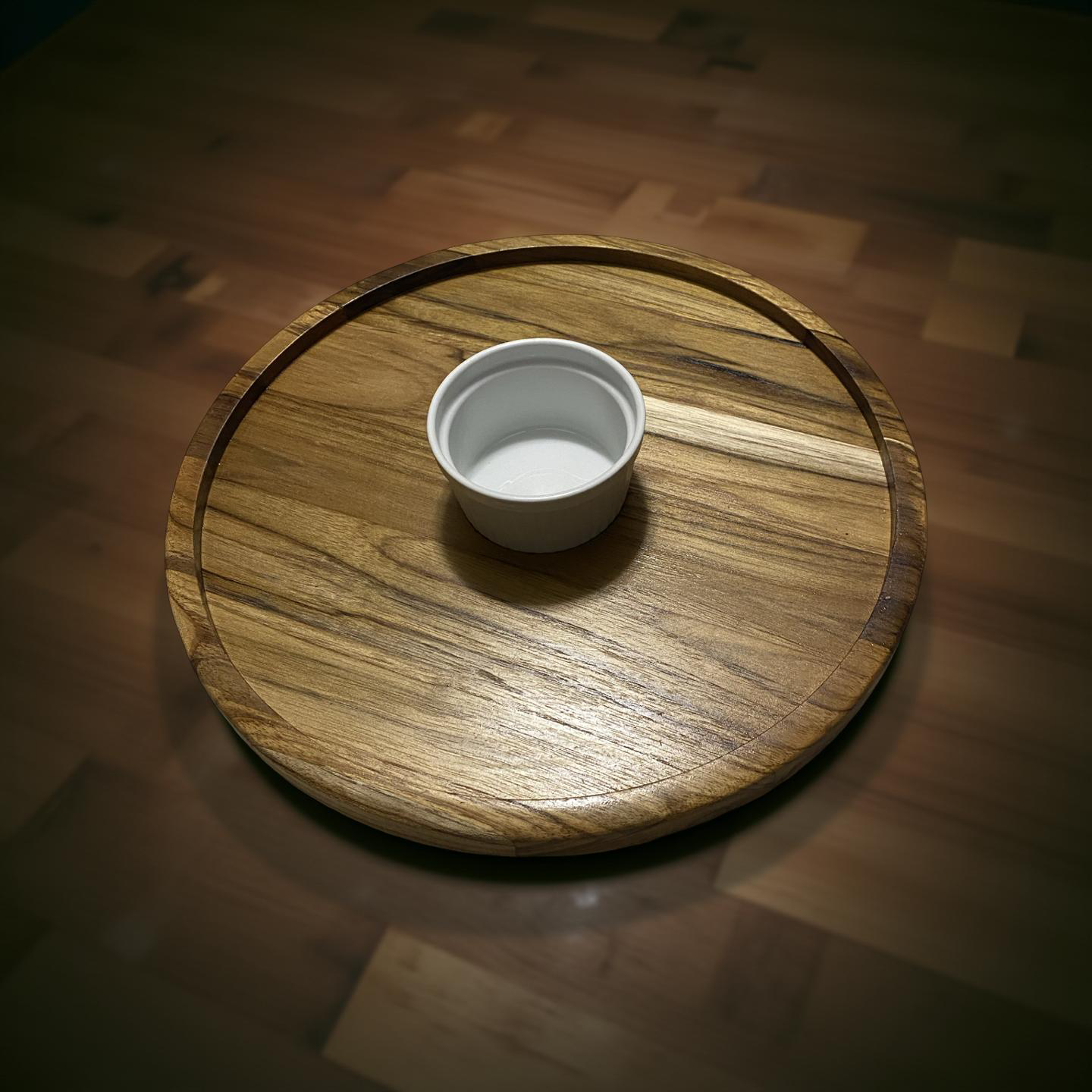 Teak Wood Round Charcuterie Board