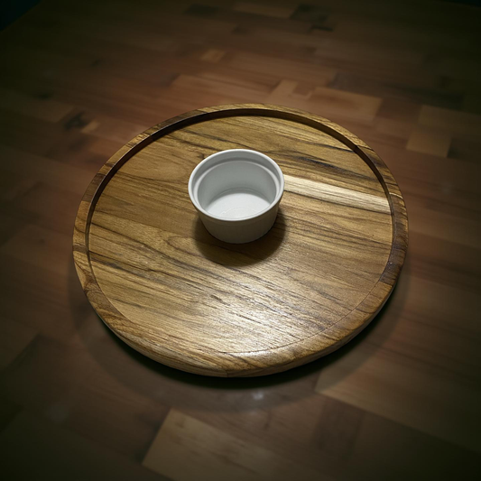Teak Wood Round Charcuterie Board