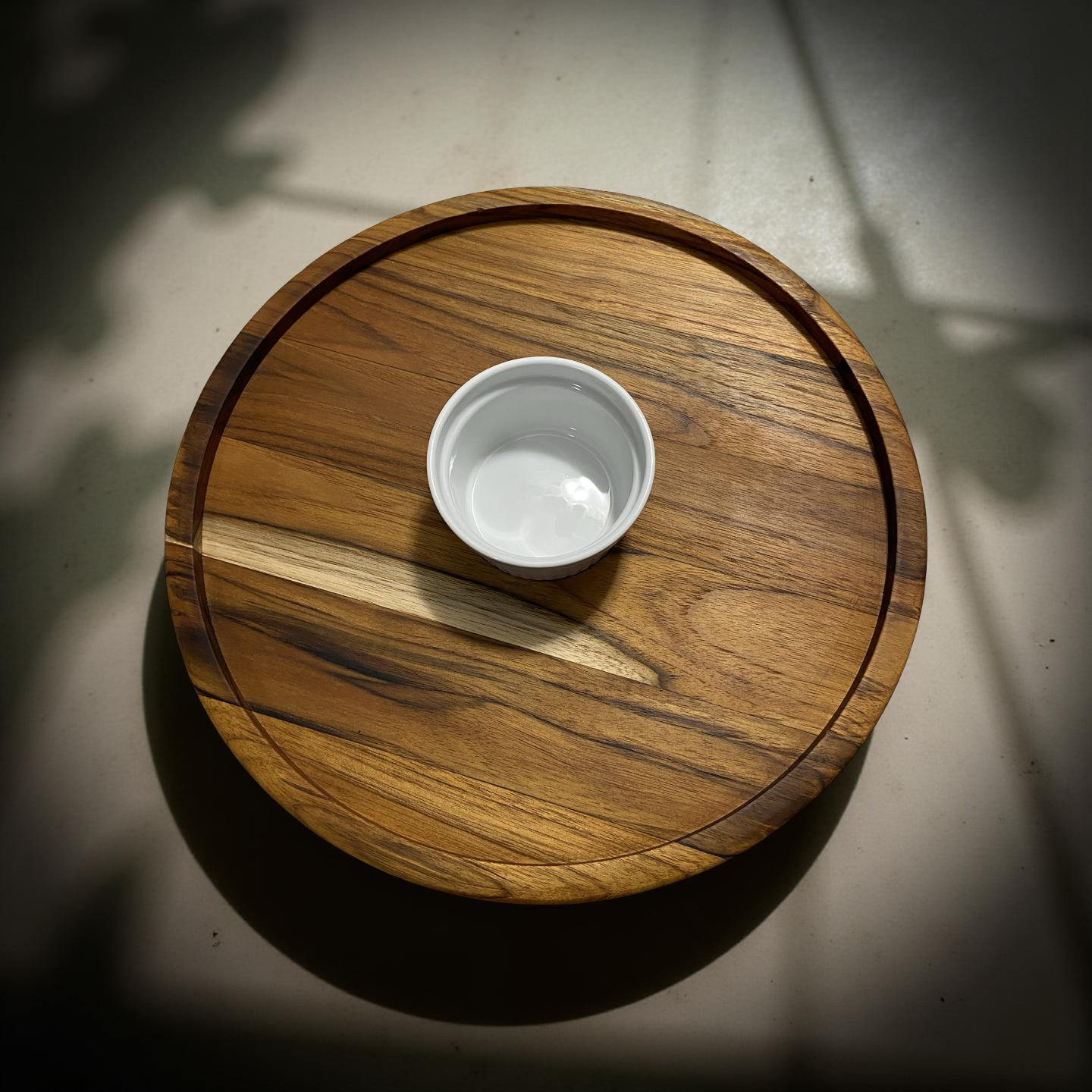 Teak Wood Round Charcuterie Board
